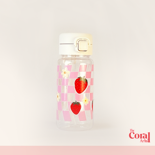 Leak-Proof Travel Bottle - Checkered Strawberry