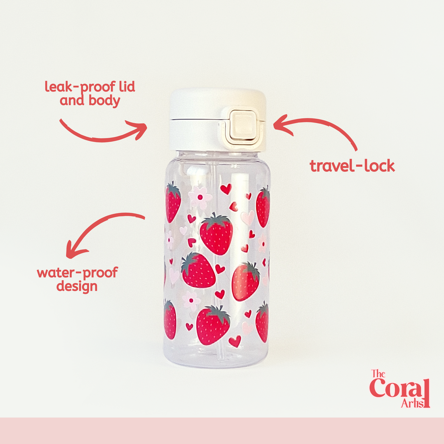 Leak-Proof Travel Bottle - Strawberry