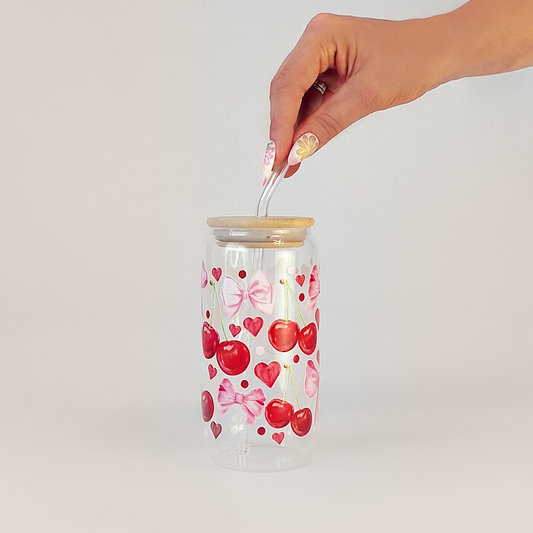 Glass Libbey Cup - Cherries