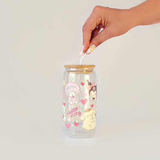 Glass Libbey Cup - Cats and Friends